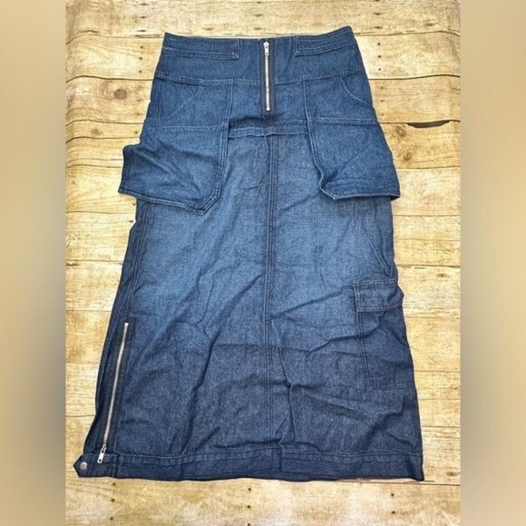 EB Denim Modular Denim Cargo Skirt in Midnight - Picture 8 of 13